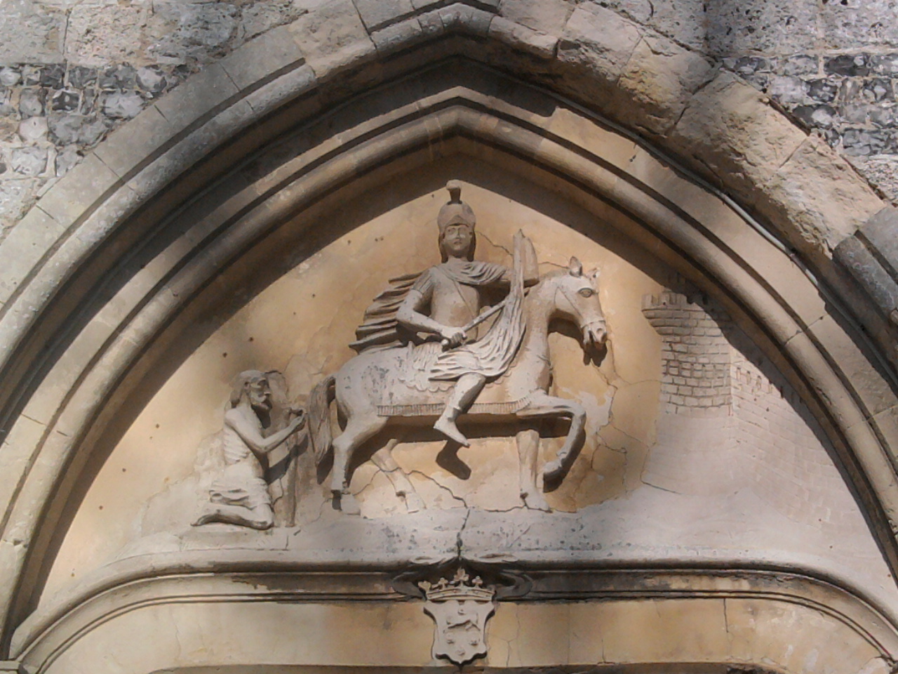 Eglise d'Hermanville - Le Porche (détail)